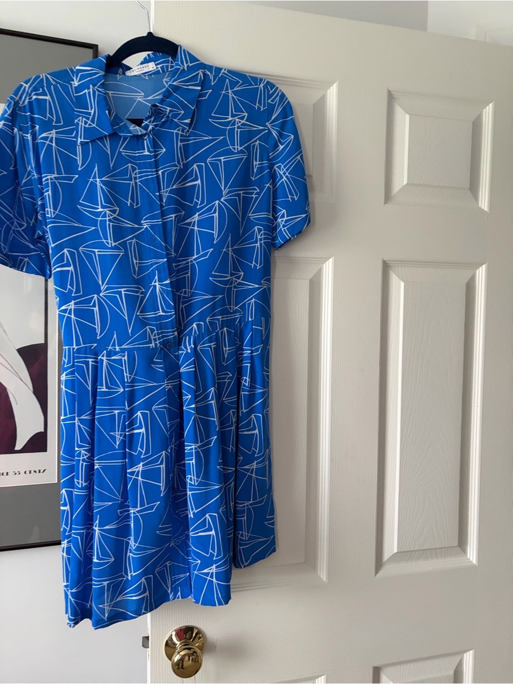 Equipment Blue Sailboat Print Midi Dress